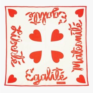 Clare V Red and White Scarf